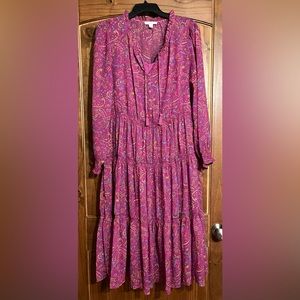 Large pink dress. Lined.